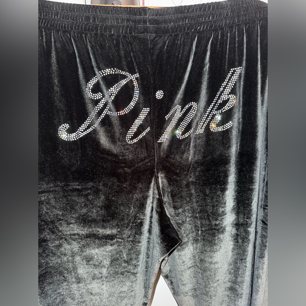 Victorias Secret PINK bling velour lounge pants - Picture 2 of 5